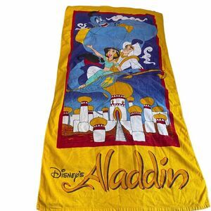 Disney Aladdin Genie Carpet Jasmine Franco Towel Vintage Yellow EUC